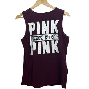 PINK Logo Tank Top, athletic, burgundy, Medium